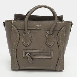Pre Owned Celine Luggage Nano Taupe Leather Tote