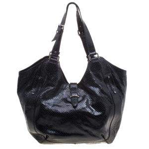 Pre Owned Celine Black Python Tote
