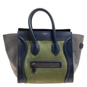 حقيبة يد سيلين ميني لاغيدج سويدي وجلد ثلاثية اللون