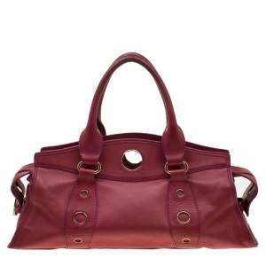 Pre Owned Celine Red Leather Satchel