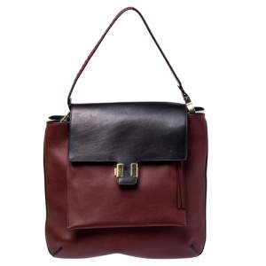 Pre Owned Celine Tricolor Leather Flap Shoulder Bag