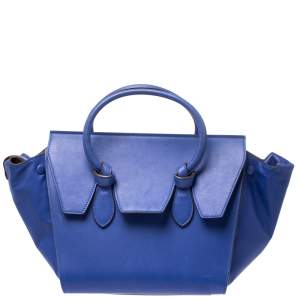 Pre Owned Celine Blue Leather Mini Tie Tote