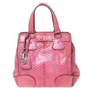 Pre Owned Celine Pink Python Convertible Satchel