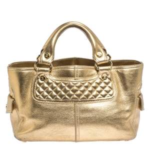 Pre Owned Celine Metallic Gold Leather Boogie Tote