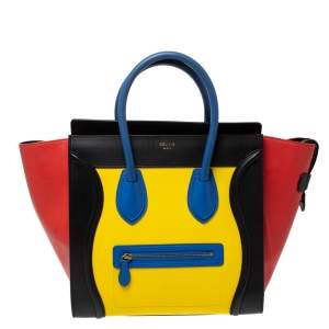 Pre Owned Celine Multicolor Leather Mini Luggage Tote