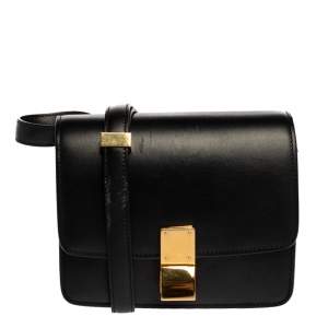 Pre Owned Celine Black Leather Small Box Bag