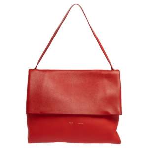 Pre Owned Celine Red Leather All Soft Shoulder Bag