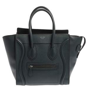 Pre Owned Celine Blue Smooth Leather Micro Luggage Tote