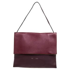 Pre Owned Celine Tri Color Leather And Suede All Soft Shoulder Bag