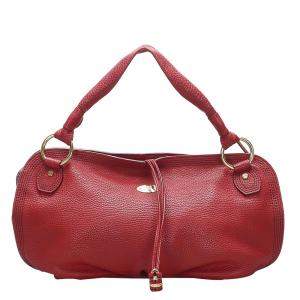 Celine Red Leather Shoulder Bag