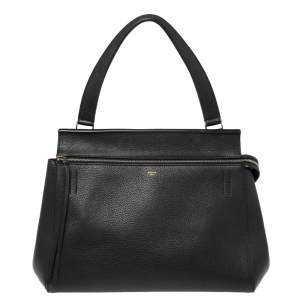 Pre Owned Celine Black Leather Medium Edge Top Handle Bag