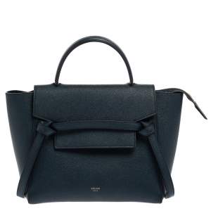 Pre Owned Celine Teal Blue Leather Micro Belt Bag