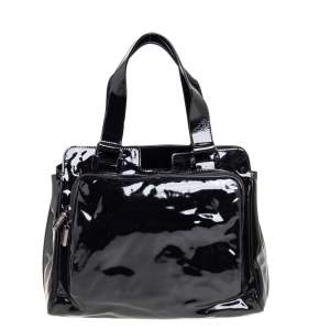 Pre Owned Celine Black Patent Leather Tote