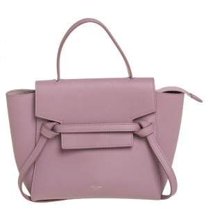 Pre Owned Celine Pink Leather Nano Belt Top Handle Bag