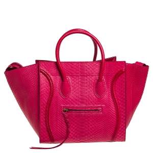 Pre Owned Celine Pink Python Medium Phantom Luggage Tote