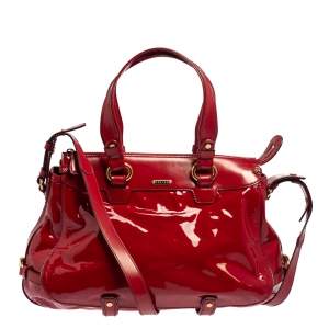 Pre Owned Celine Red Patent Leather Lirine Tote