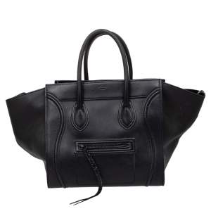 Pre Owned  Celine Black Leather Medium Phantom Luggage Tote