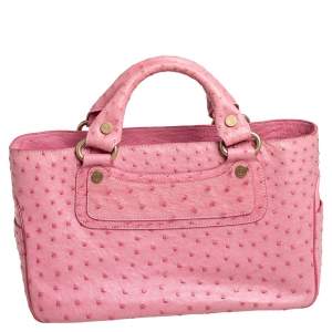 Pre Owned Celine Pink Ostrich Boogie Tote