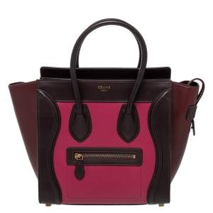 Pre Owned Celine Multicolor Leather Nano Luggage Tote