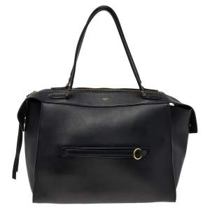 Pre Owned Celine Black Leather Medium Ring Tote
