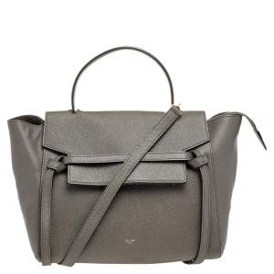 مملوكة مسبقًا Celine Grey Leather Mini  Belt Top Handle Bag