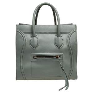 Pre Owned  Celine Grey Leather Medium Phantom Luggage Tote