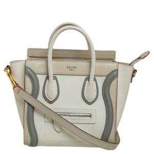 Pre Owned Céline Tri Color Leather Nano Luggage Tote