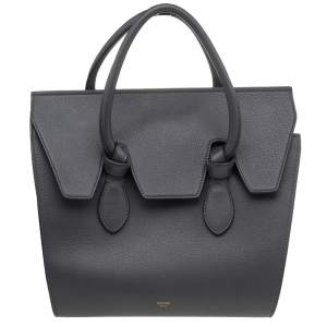 Pre Owned Celine Grey Leather Mini Tie Tote