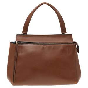 Celine Brown Leather Medium Edge Top Handle Bag