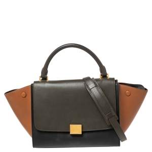 Pre Owned Celine Tricolor Leather Mini Trapeze Bag