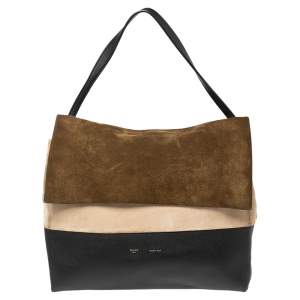 Pre Owned Celine Tricolor Leather And Suede All Soft Shoulder Bag and Pouch