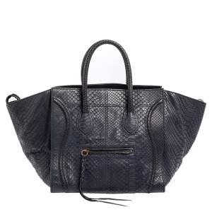 Pre Owned Celine Blue Python Medium Phantom Luggage Tote