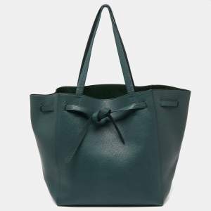 Pre Owned Celine Green Leather Medium Tassel Phantom Cabas Tote