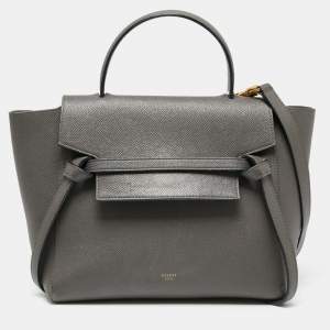 مملوكة مسبقًا Celine Grey Leather Micro Belt Top Handle Bag