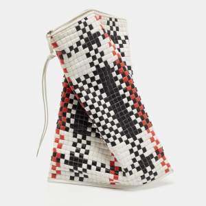 Pre Owned Celine Tricolour Checkered Leather Berlingot Clutch