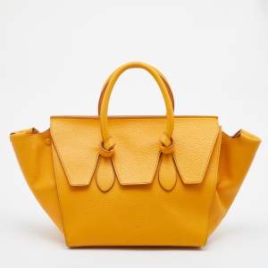 Celine Yellow Leather Small Tie Tote 