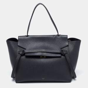مملوكة مسبقًا Celine Black Leather Small Belt Top Handle Bag