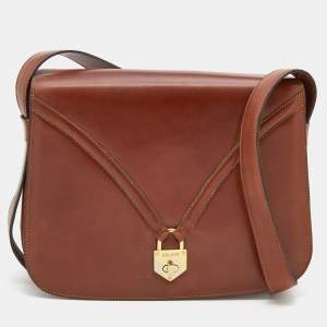 Pre Owned Celine Brown Leather Vintage Shoulder Bag