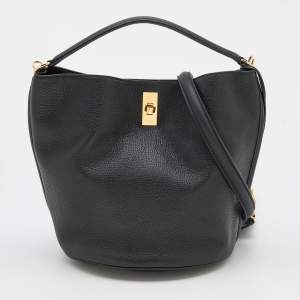 Pre Owned Celine Black Leather 16 Bucket Bag 