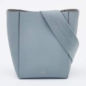 Celine Grey Leather Small Sangle Bucket Bag
