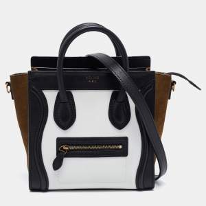 Celine Tri Color Leather and Suede Nano Luggage Tote