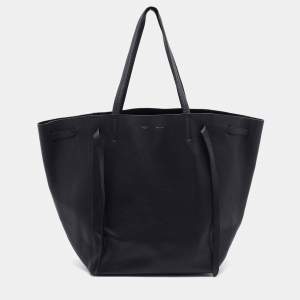 Pre Owned Celine Black Leather Medium Cabas Phantom Tote