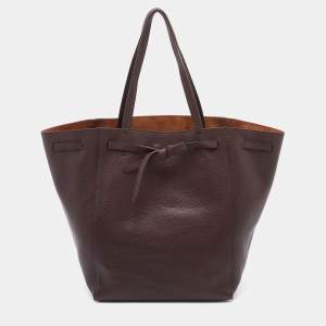 Pre Owned Celine Brown Leather Medium Cabas Phantom Tote