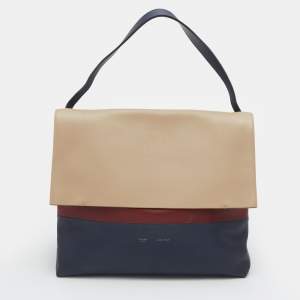 Pre Owned Celine Tri Color Leather All Soft Shoulder Bag