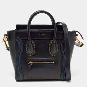 Pre Owned Céline Black Leather Nano Luggage Tote