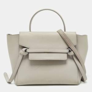 Celine Grey Leather Micro Belt Top Handle Bag