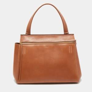 Celine Tan Leather Medium Edge Top Handle Bag