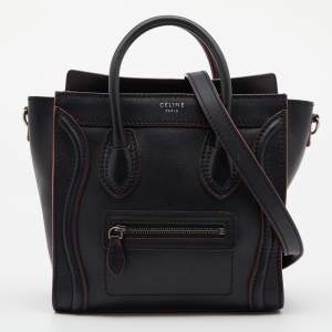 Celine Black Leather Nano Luggage Tote