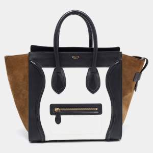 Celine Tri Color Leather and Suede Mini Luggage Tote