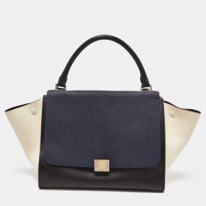 Pre Owned Celine Tri Color Leather Medium Trapeze Bag